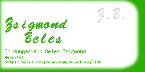 zsigmond beles business card